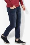 V Dot Blue Washed Slim Fit Jeans Men