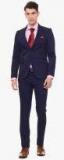 V Dot Navy Blue Slim Fit Single Breasted Formal Suit Men