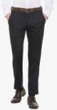 V Dot Navy Blue Solid Slim Fit Formal Trouser Men