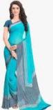 Vaamsi Aqua Blue Printed Saree Women