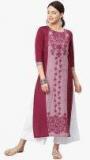 Vaamsi Maroon Printed Straight Kurta women