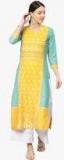 Vaamsi Yellow Printed Straight Kurta Women