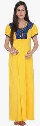 Valentine Yellow Printed Gown Women