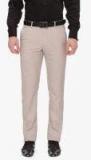 Van Heusen Beige Slim Fit Solid Formal Trousers Men