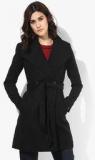 Van Heusen Black Solid Long Coat Women