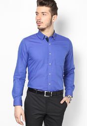 Van Heusen Blue Full Sleeve Formal Shirt Men