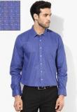 Van Heusen Blue Printed Slim Fit Formal Shirt Men