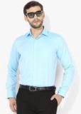 Van Heusen Blue Self Design Slim Fit Formal Shirt Men