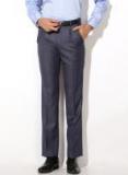 Van Heusen Blue Slim Fit Solid Formal Trousers Men