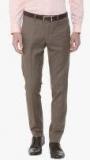 Van Heusen Brown Solid Slim Fit Formal Trouser men