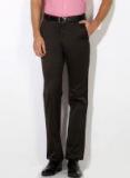 Van Heusen Charcoal Grey Solid Formal Trousers Men