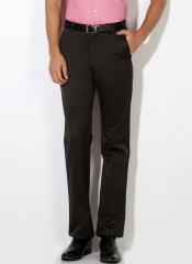 Van Heusen Charcoal Grey Solid Formal Trousers men