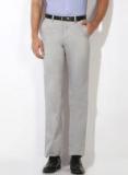 Van Heusen Grey Solid Formal Trousers men