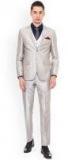 Van Heusen Grey Solid Single Breasted Formal Suit Men