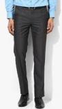 Van Heusen Grey Solid Slim Fit Formal Trousers men