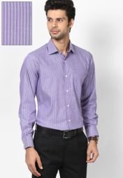 Van Heusen Lilac Full Sleeve Formal Shirt Men