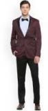 Van Heusen Maroon & Black Patterned Slim Fit Party Suit Men