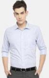 Van Heusen Men White & Blue Slim Fit Striped Formal Shirt