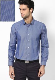 Van Heusen Navy Blue Full Sleeve Formal Shirt Men