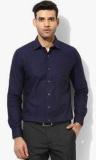 Van Heusen Navy Blue Printed Slim Fit Formal Shirt Men