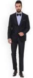 Van Heusen Navy Blue Solid Single Breasted Tuxedo Men