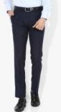 Van Heusen Navy Blue Solid Slim Fit Formal Trouser men