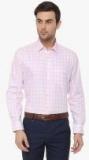 Van Heusen Pink Checked Regular Fit Formal Shirt Men