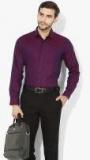 Van Heusen Purple Self Design Slim Fit Formal Shirt Men