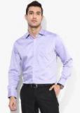 Van Heusen Purple Textured Regular Fit Formal Shirt Men