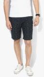 Van Heusen Sport Navy Blue Printed Regular Fit Shorts men