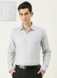 Van Heusen White & Blue Slim Fit Striped Formal Shirt Men