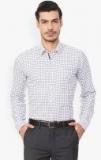 Van Heusen White Checked Slim Fit Formal Shirt Men