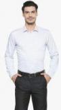 Van Heusen White Slim Fit Self Design Formal Shirt Men