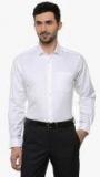 Van Heusen White Solid Regular Fit Formal Shirt Men