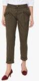 Van Heusen Woman Brown Striped Slim Fit Regular Trouser Women