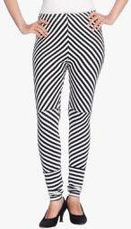 Vanita Black Striped Legging Women