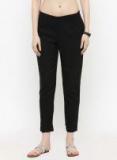 Varanga Black Solid Regular Trousers Women