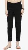 Varanga Black Solid Straight Fit Regular Trouser Women