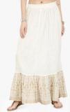 Varanga Cream Printed Flared Skirt women