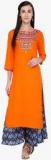 Varanga Orange Embroidered Kurta women