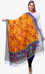 Varanga Yellow Printed Dupatta women