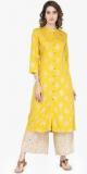 Varanga Yellow Printed Palazzo Kurta Set women