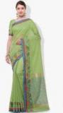 Varkala Silk Sarees Green Printed Saree women