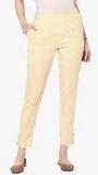 Varkha Fashion Beige Solid Regular Fit Regular Trouser Women