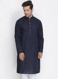 Vastramay Blue Solid Straight Kurta men