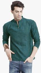 Veda Green Solid Kurta Men