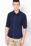 Velloche Navy Blue Casual Shirts Men