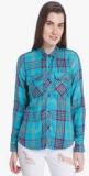 Vero Moda Aqua Blue Checked Shirt women