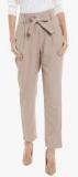 Vero Moda Beige Solid Regular Fit Coloured Pants women