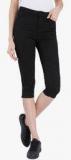 Vero Moda Black Solid Capri Women